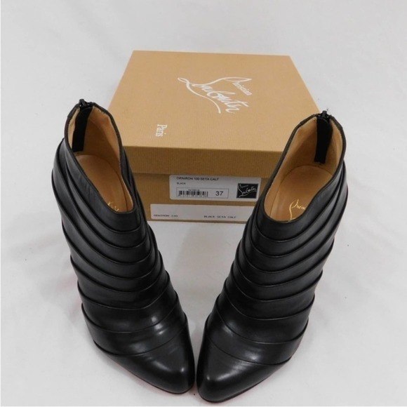 Christian Louboutin Orniron 100 Seta Calfskin Ankle Booties - Picture 1 of 11